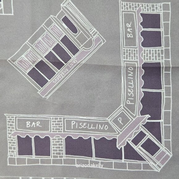 NWOT Silk Scarf Hand Rolled New York City Greenwich Village Manhattan Landmarks - Picture 7 of 13